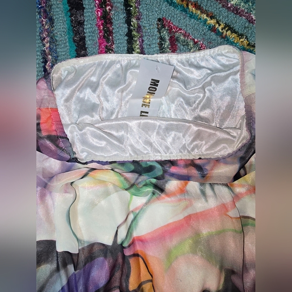 Monique Leshman Sample Piece Colorful Abstract Jumpsuit Silk With Lining Size SM - Picture 10 of 12